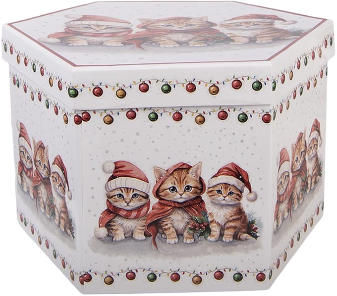 Clayre & Eef Kerstbal Set van 14 Overig 8x8x8 cm Wit Kunststof Kerstballen