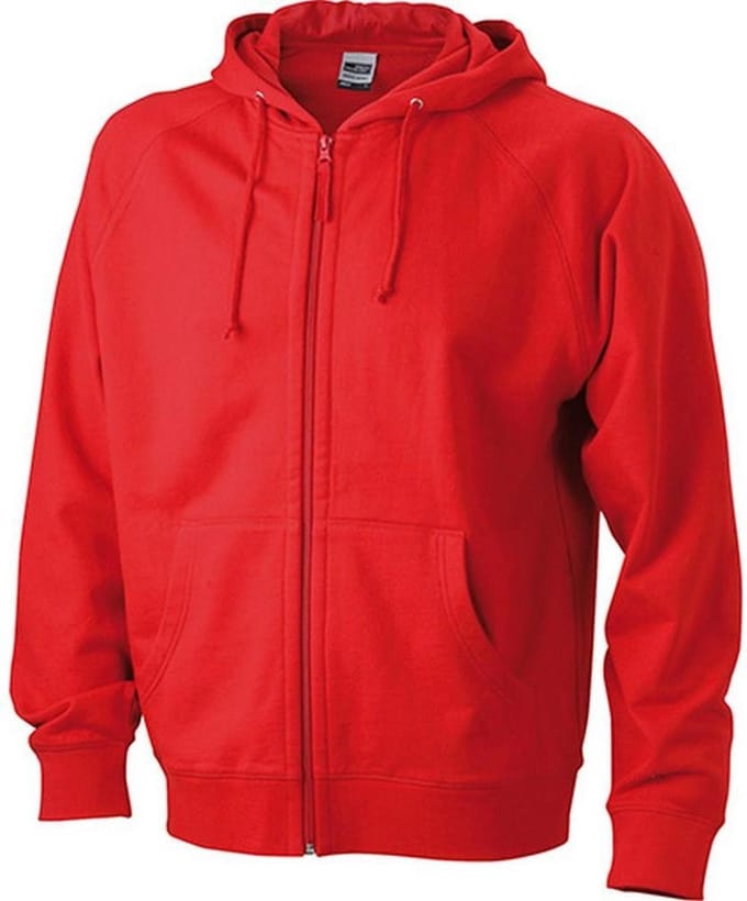 James and Nicholson Unisex Hooded Jacket (Rood)