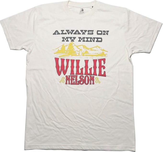 Willie Nelson - Always On My Mind Heren T-shirt - L - Gebroken wit