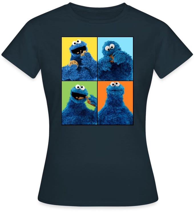 Sesamstraat Koekiemonster Kunst T-Shirt Dames