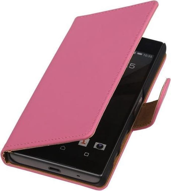 Sony Xperia Z5 Compact - Effen Roze Booktype Wallet Hoesje