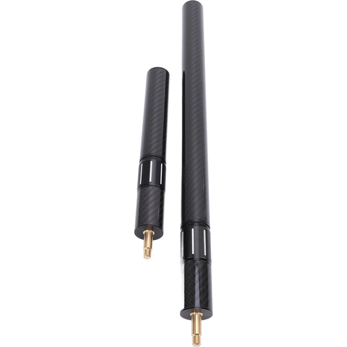 2 Stuks Poolkeu Verlengstuk 17 inch en 9 inch Koolstofvezel Aluminiumlegering Biljart Poolkeu Verlengstuk black