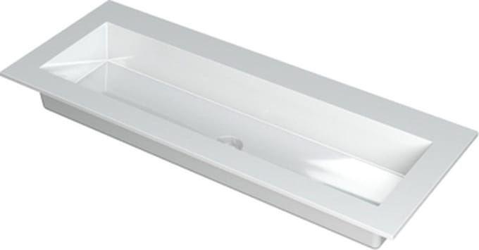 INK Kraft wastafel - 120x45x1cm - 1 wasbak - 0 kraangaten - wit glans