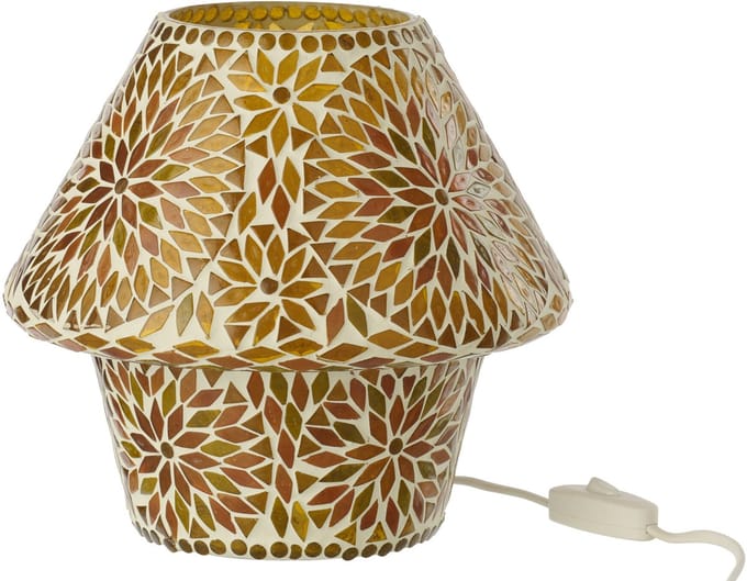 J-Line tafellamp Mozaïek - glas - bruin/donkeroranje - medium