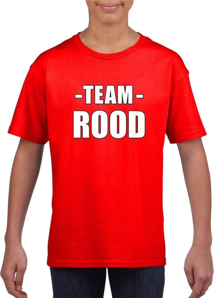 Sportdag team rood shirt kinderen 146/152