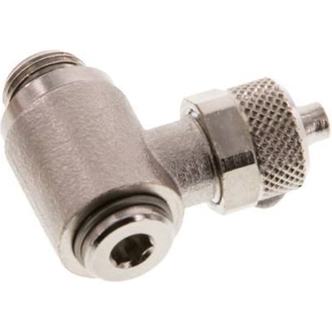 6x4 & G1/8'' Vernikkeld Messing L-Opsteekkoppeling Buitendraad Binnenzeskant