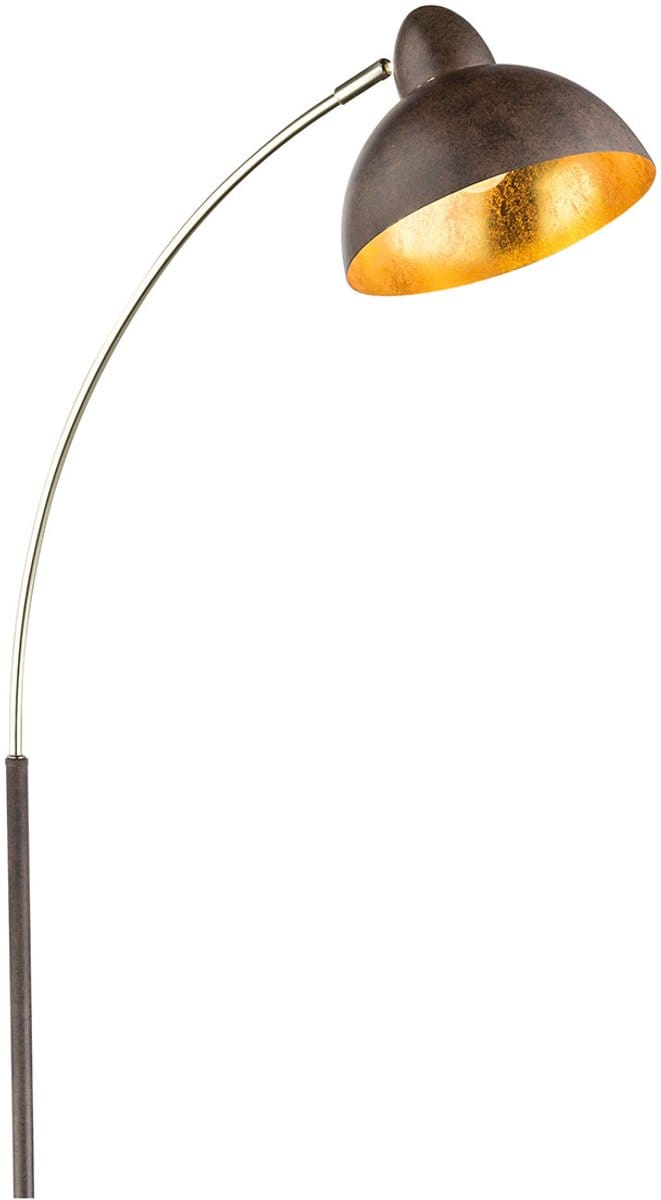 Vloerlamp - bruin - Anita - metaal - booglamp - E27 - 24703SR - Globo