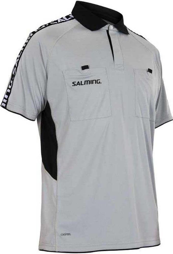 Salming Referee Korte Mouw Poloshirt Grijs L Man