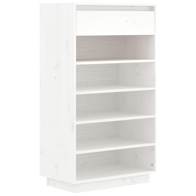 vidaXL - Schoenenkast - 60x34x105 - cm - massief - grenenhout - wit