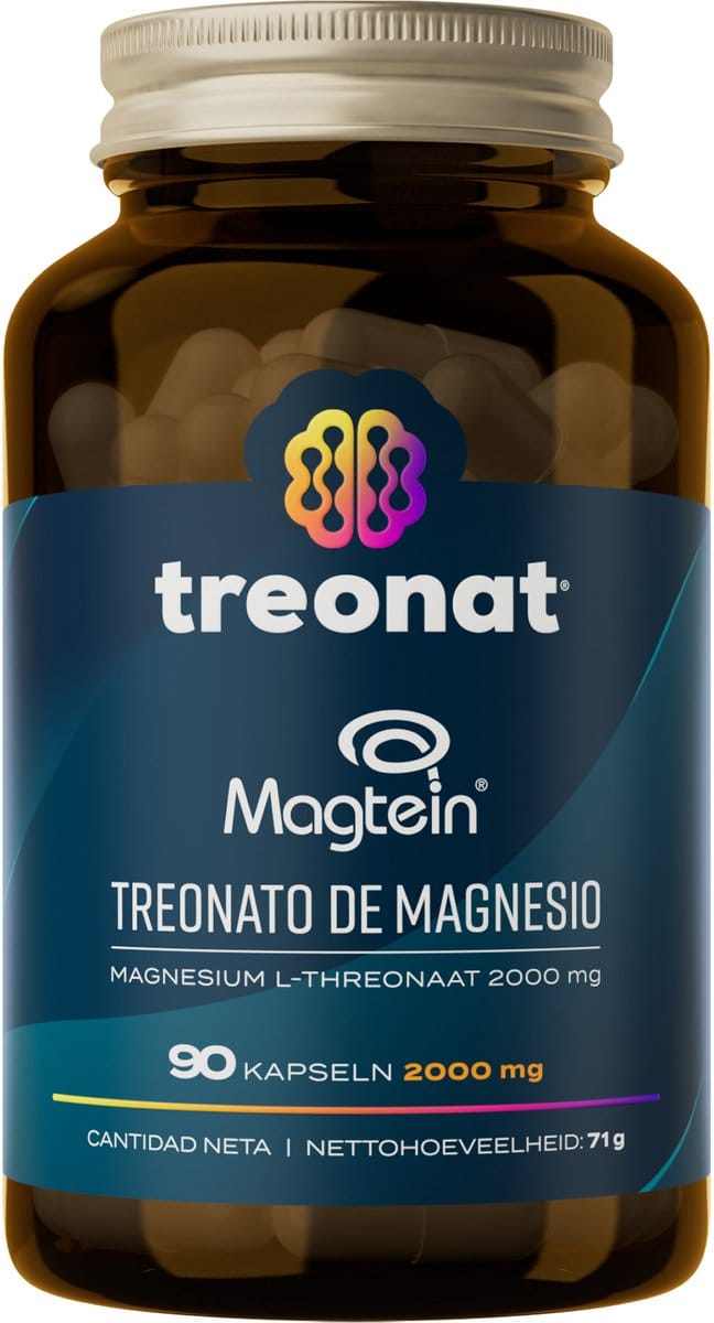 Treonat® Magnesium L-Threonate Magtein® - 2.000 mg - 90 Capsules - Slaap, Focus, Geheugen & Hersenfunctie