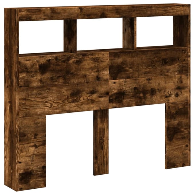 vidaXL - Hoofdbordkast - met - LED-verlichting - 120x17x102 - cm - gerookt - eiken