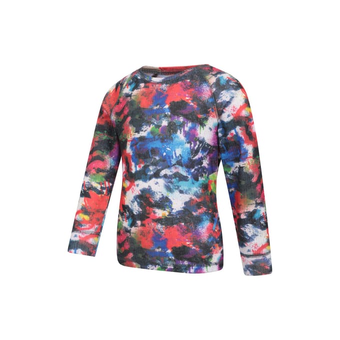Mountain Warehouse Talus Painted Effect Base Layer Set met lange mouwen voor kinderen/kids (Donkerrood)