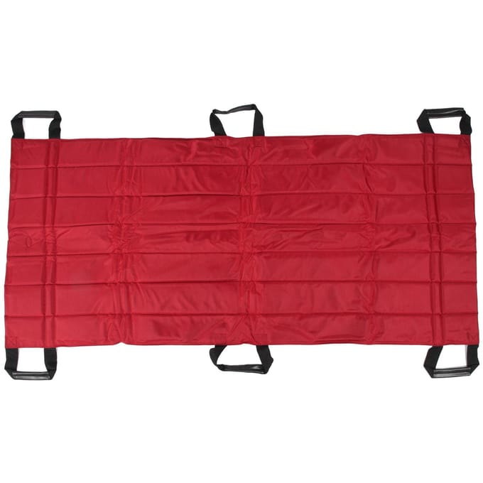 Tapis de transfert pour patients avec 6 poignées, coussin de levage et de déplacement pour personnes âgées handicapées rouge