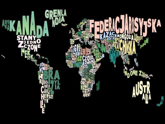 Fotobehang - geography  in polish.