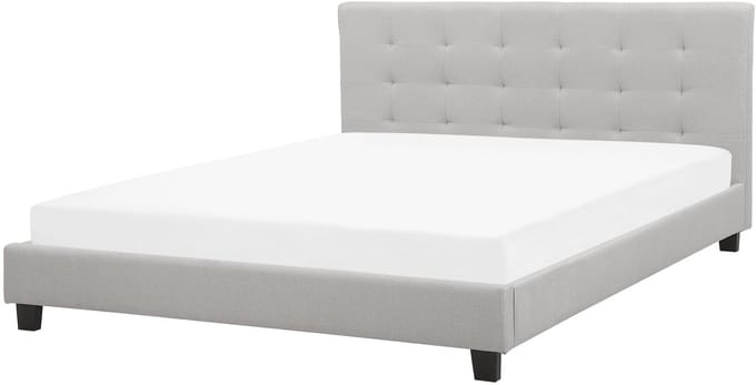 ROCHELLE - Tweepersoonsbed - Lichtgrijs - 180 x 200 cm - Polyester