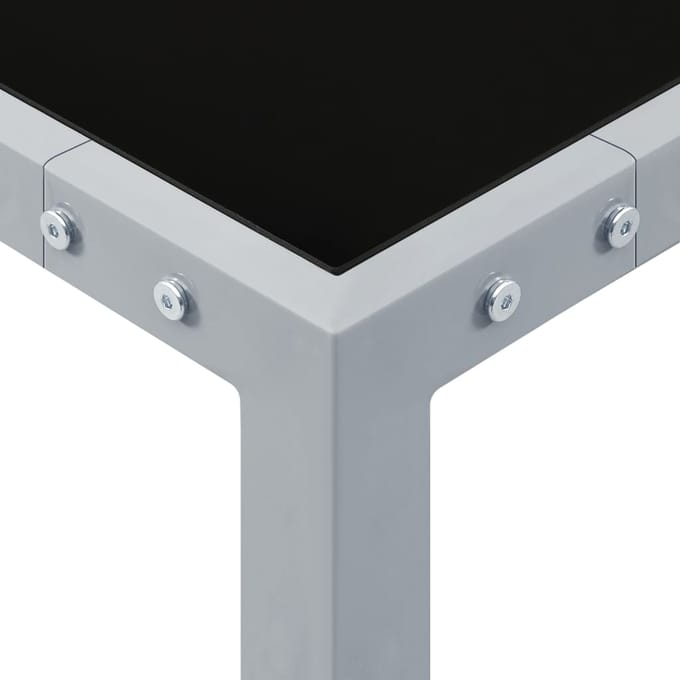 vidaXL - Tuintafel - 130x130x72 - cm - staal - en - glas - grijs