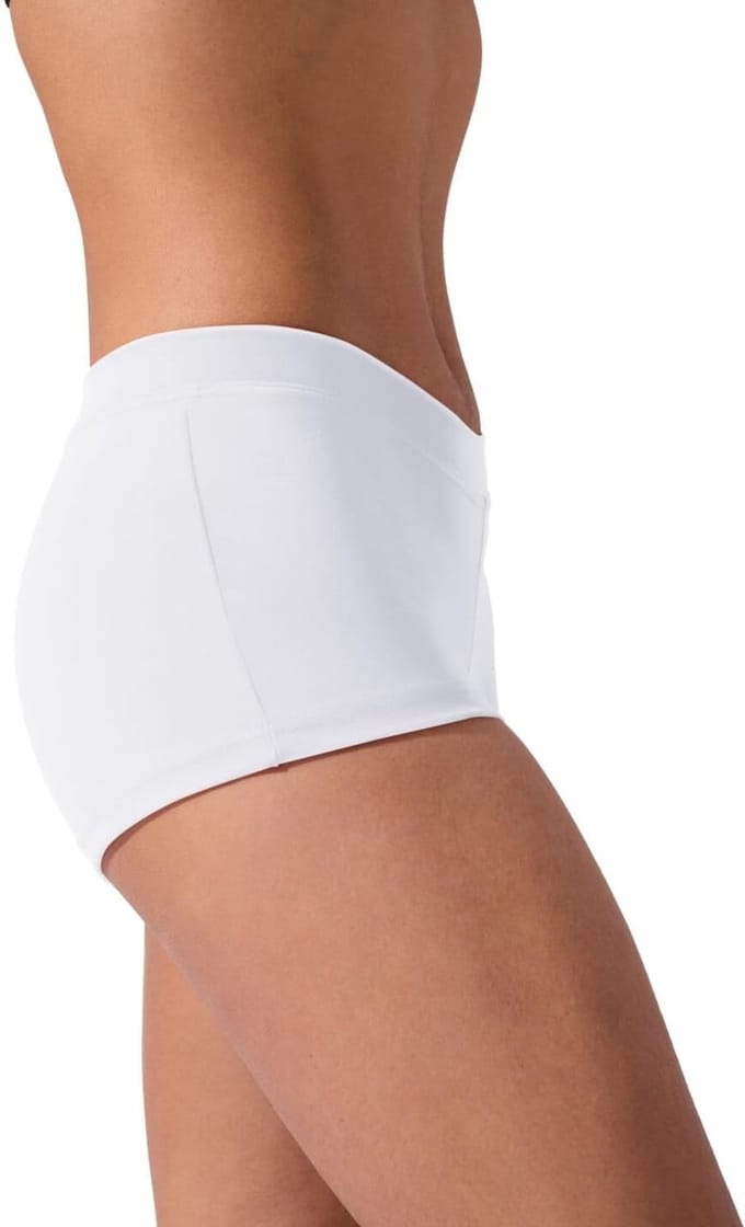 Capezio Dames Low Rise Boy Short - Wit, Maat Medium