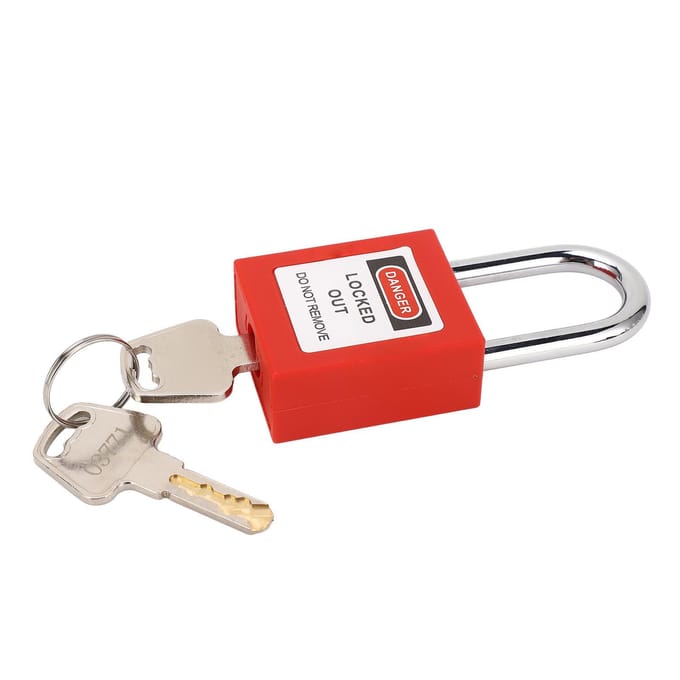 Cadenas de sécurité 38 mm Corps ferme Acier inoxydable Cadenas de consignation avec 2 clés pour l'industrie red