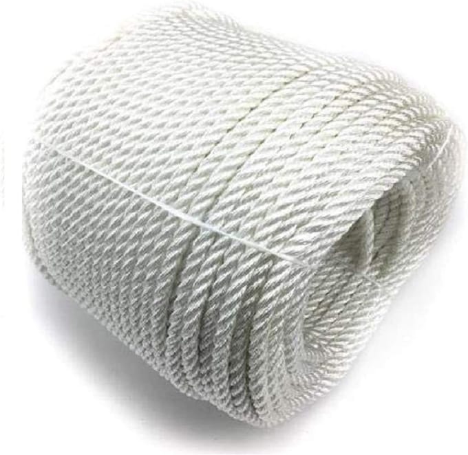 50 Meter Touw 6mm Wit Sterk en Hydrofoob Polyester Koord