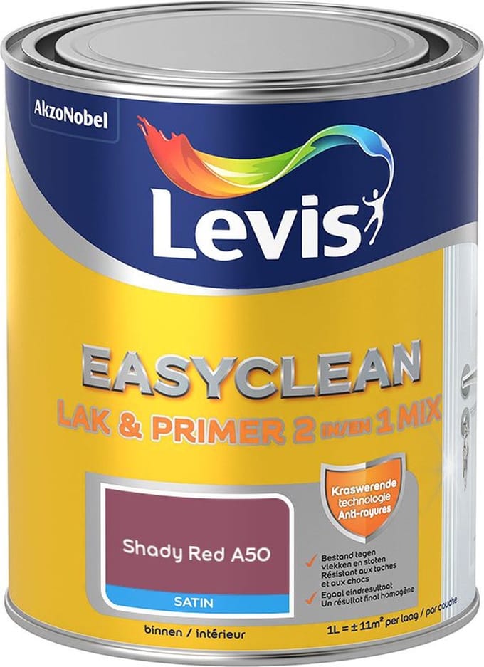 Levis - Easyclean Lak & Primer 2-In-1 Mix - Shady Red A50 - Mengverf - 1 L