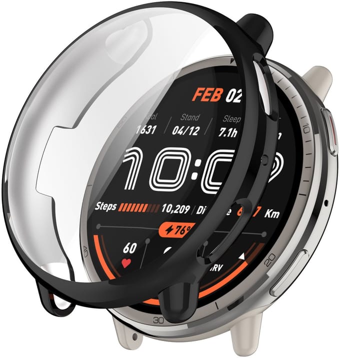 Strap-it Schokbestendig TPU bescherm hoesje - case geschikt voor de Amazfit Active 2 (zwart)