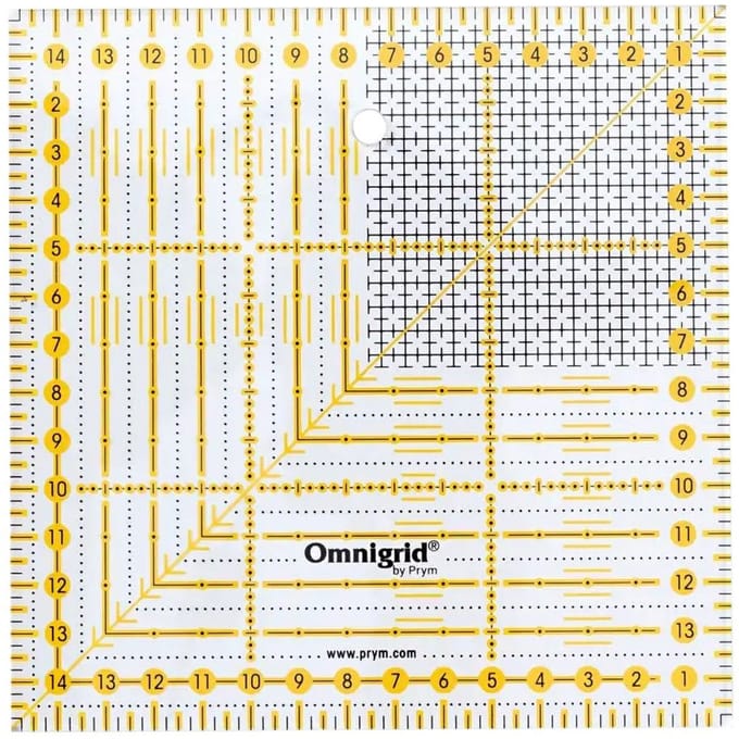 PRYM Universele liniaal 15 x 15 cm Omnigrid 611306 - Prym