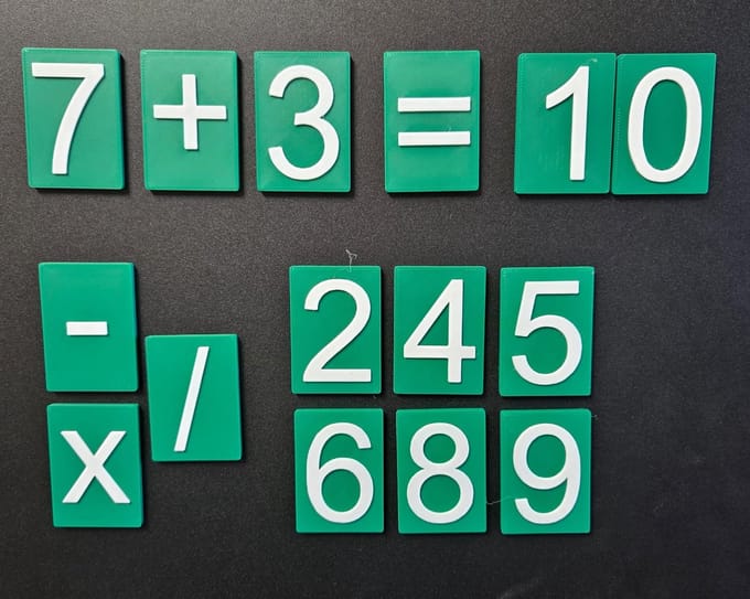 Cijfer magneten - magneetbord - voor kinderen - groen/wit