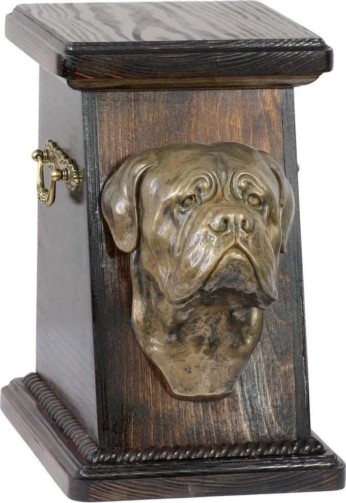 Elegante urn voor hondenas met beeld van Dogue de Bordeaux