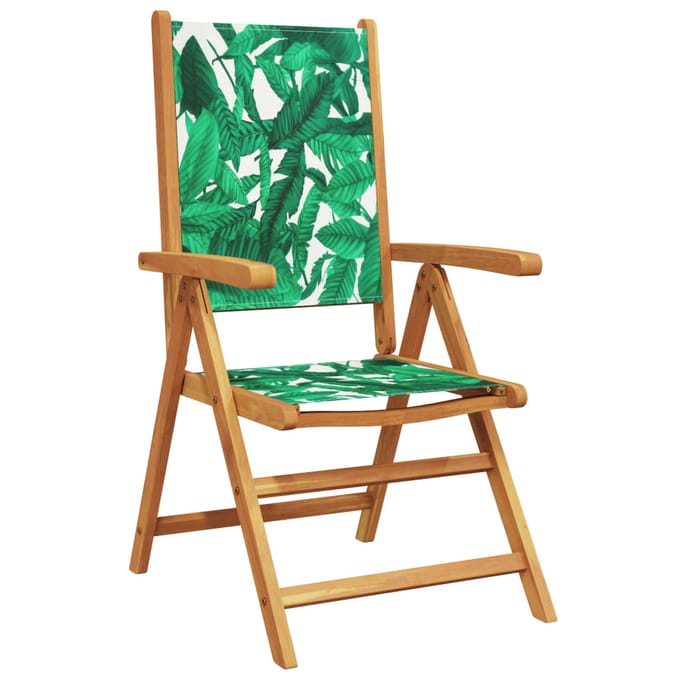 vidaXL - Verstelbare - klapstoelen, - 6 - stuks, - groene - stof - en - massief - hout.
