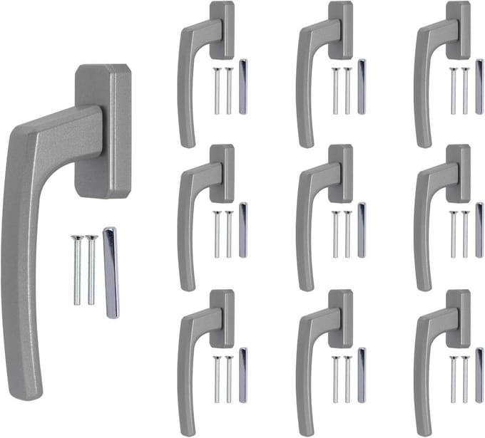 Raamgrepen Aluminium - Deurgrepen Balkon - Ramen Beveiligen - Ergonomisch Ontwerp - 36 mm Vierkant - Zilver