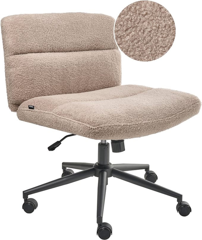 CATLIN - Bureaustoel - Beige - Bouclé