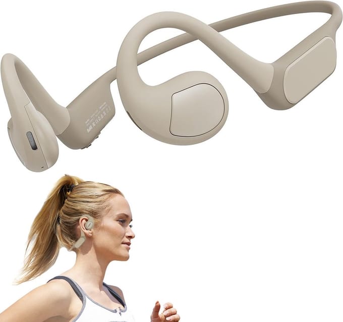 MKSS® Bone Conduction Headphone - Koptelefoon voor Activiteiten - Draadloos - Khaki