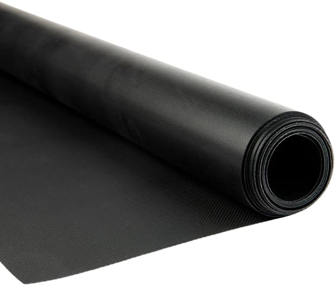 Afdekzeilwinkel - Pvc zeildoek - 650gr Zwart Canvasnerf - per meter of rol