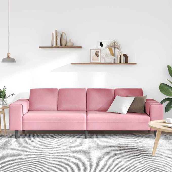 vidaXL - Woonkamerbank - Roze - 250 - x - 77 - x - 76 - cm