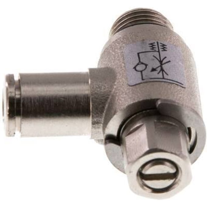 L-stuk Regelventiel 4 mm - G1/8'' Regeling-in Messing Sleufschroef