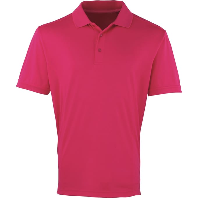 Premier Heren Coolchecker Pique korte mouw Polo T-Shirt (Heet Roze)