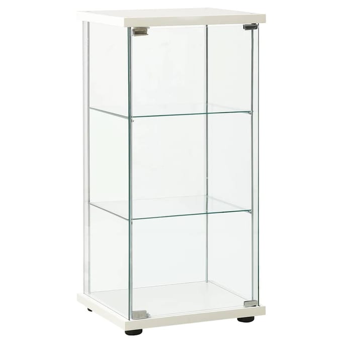vidaXL - Vitrinekast - gehard - glas - wit