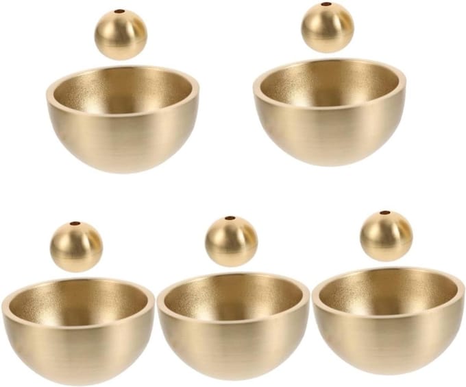 Decoratieve Bellen - Windgong Accessoires - Creatieve Projecten - Melodieuze Klank - 5 Sets - Brons