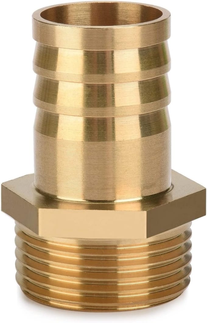 Koper Slanguitloop, Slangverbinder Plug Adapter 1" AG x 1" Uitloop (25mm) voor Tuin en Watergebruik