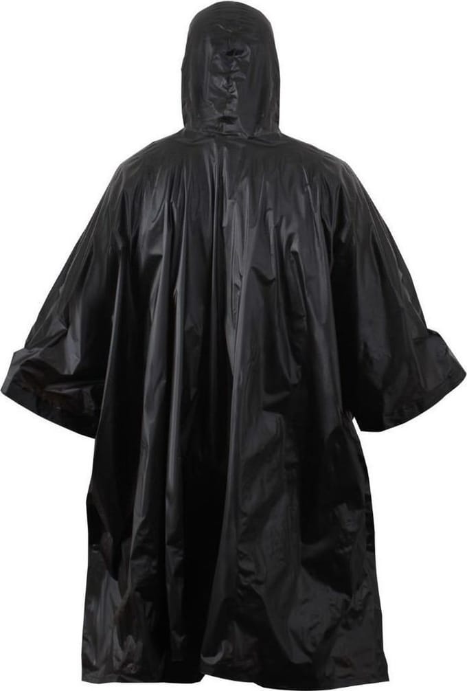 Combi-Label Regenponcho - Herbruikbaar - Herbruikbare Poncho - Volwassenen - Zwart