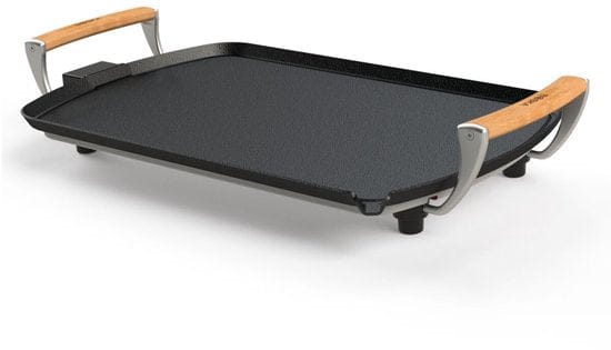 Boska Elektrische Grillplaat Pro â€“ Teppanyaki bakplaat - Plancha - 35x56 cm - Non-stick - Eiken Handgrepen