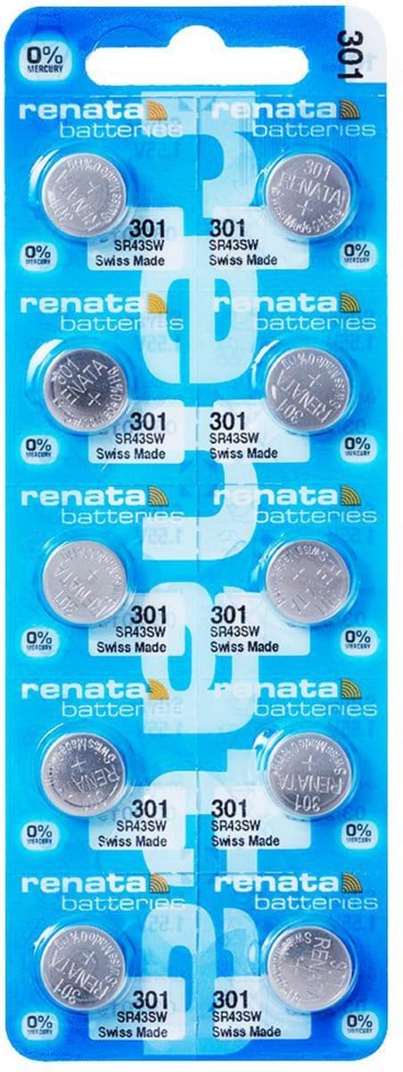 Horlogebatterijen Renata 301 (SR1142SW) - 1.55V 10 stuks