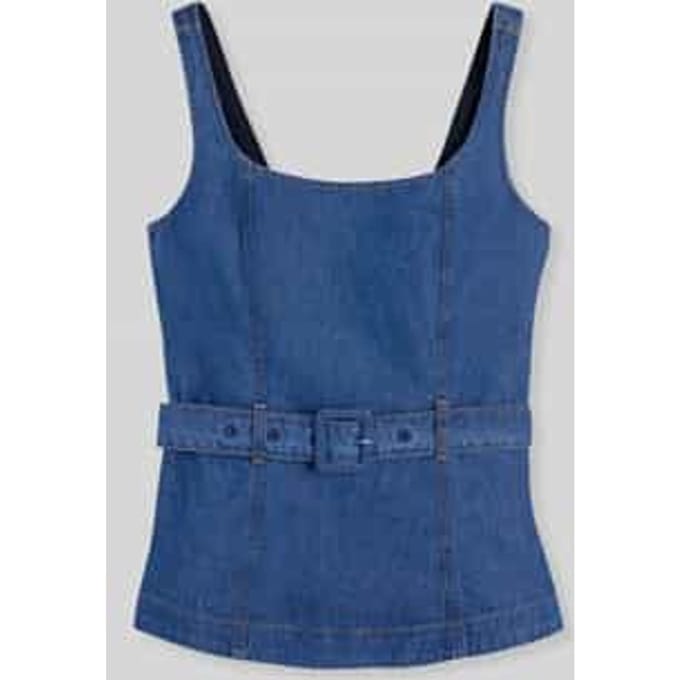 regular fit blousetop van puur katoen