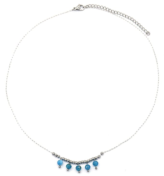 Ketting met Kralen - RVS - Lengte 41-45 cm - Zilverkleurig