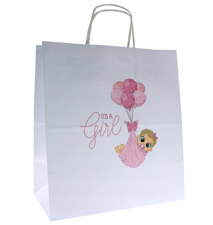 Babyshower Cadeautas 'It's a Girl' - 30x17x34 cm