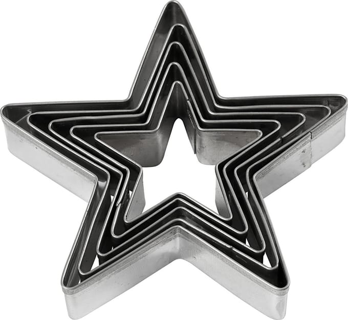 Uitsteekvormen, ster, afm 8 cm, 5 stuk/ 1 doos
