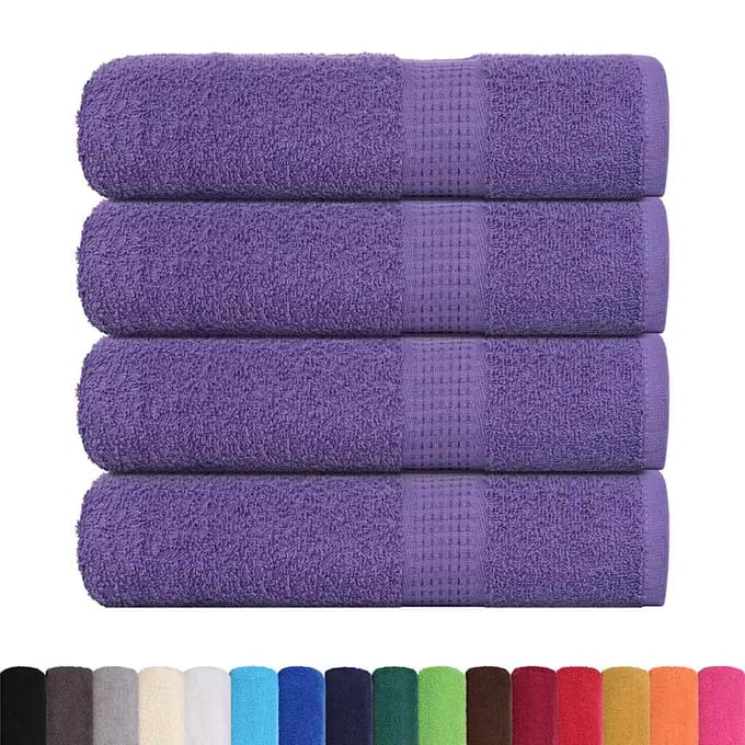 vidaXL - Handdoeken - FROGN - 4 - st - 50x100 - cm - 360 - g/m² - paars
