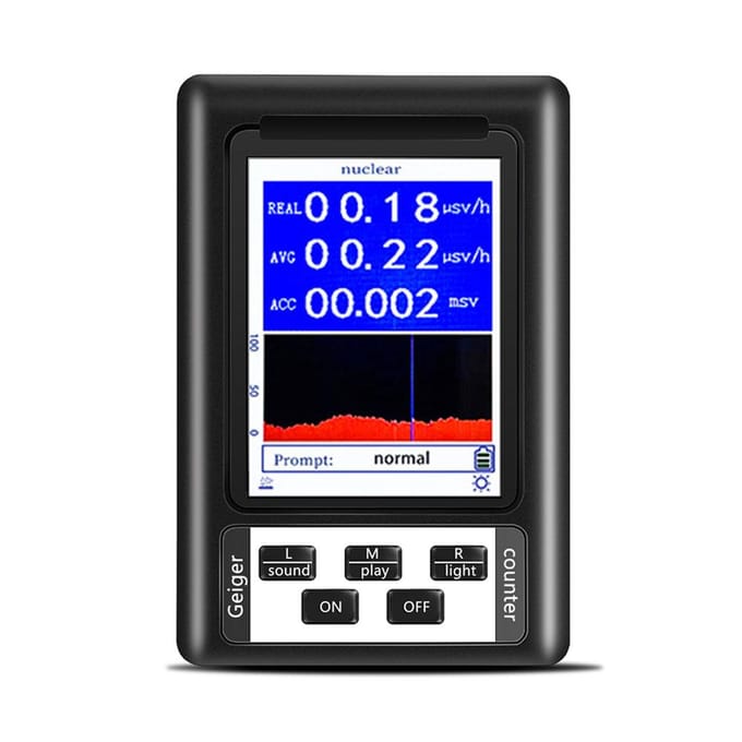 Draagbare nucleaire stralingsdetector Handheld contactadvertenties Geigerteller zwart