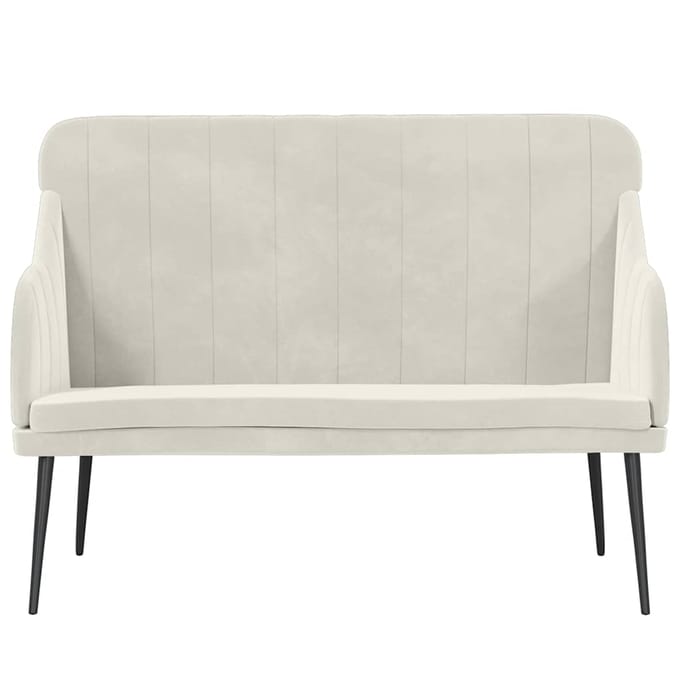 vidaXL - Bankje - 110x76x80 - cm - fluweel - crèmekleurig