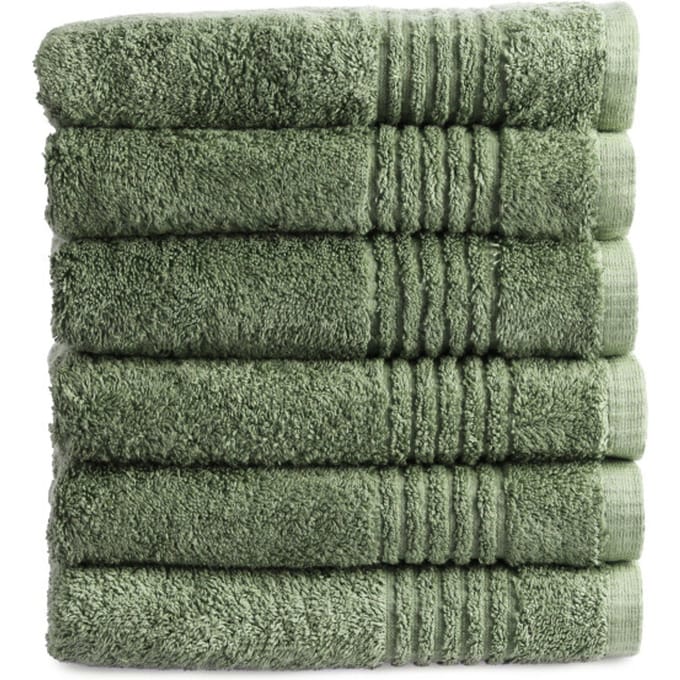 PHLOX Supreme Handdoeken 50x100 - set van 6 - Zware kwaliteit 600 g/m2 - Oud Groen